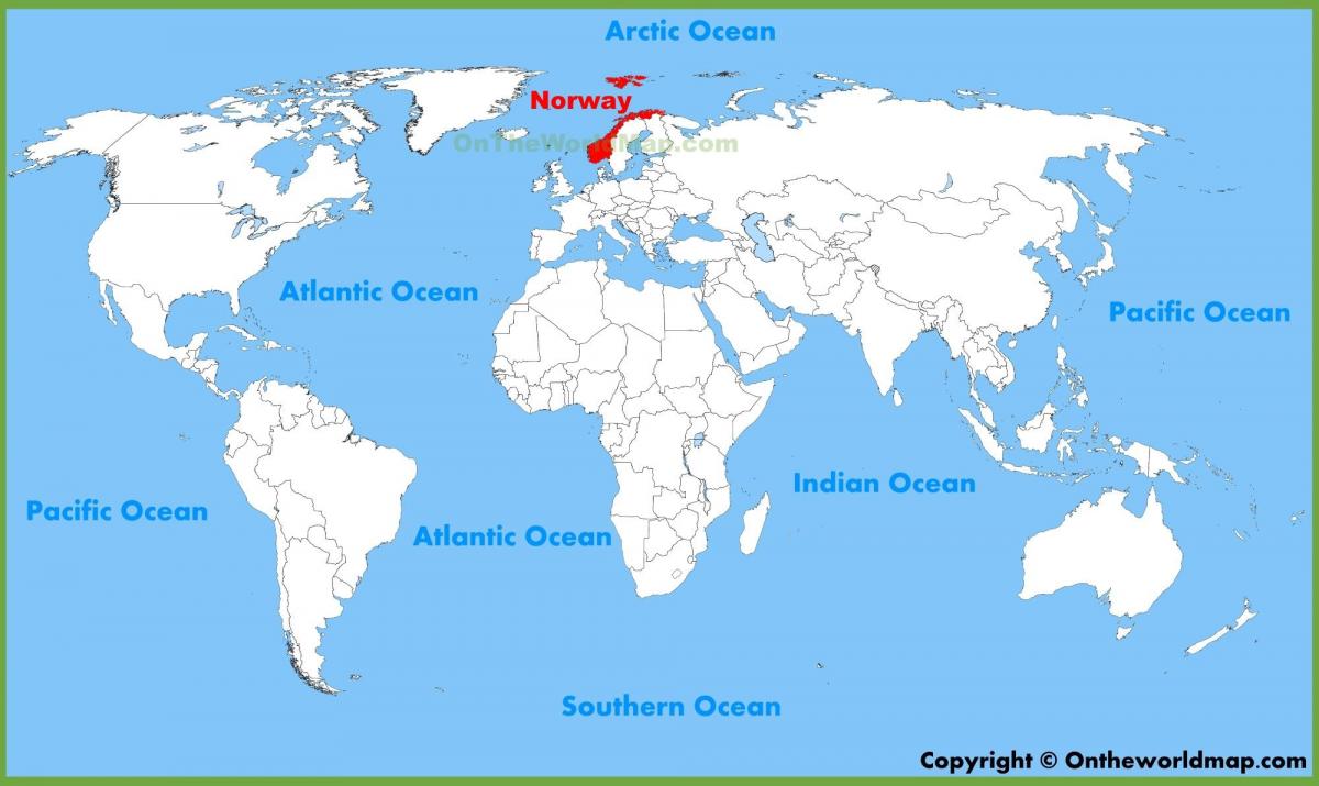 карта света показује Норвешка