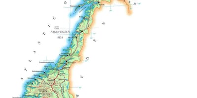 Карта висине Норвешка 