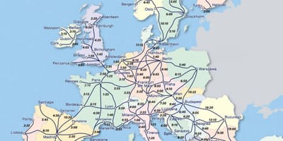 Карта путне еураил Норвешка