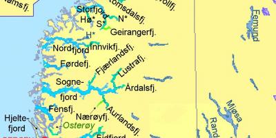 Карта Норвешке показује фјордова
