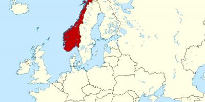 Карта Норвешке и Европе