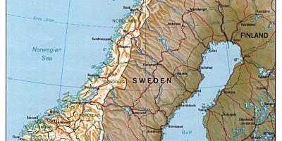 Детаљна карта Норвешке са градовима